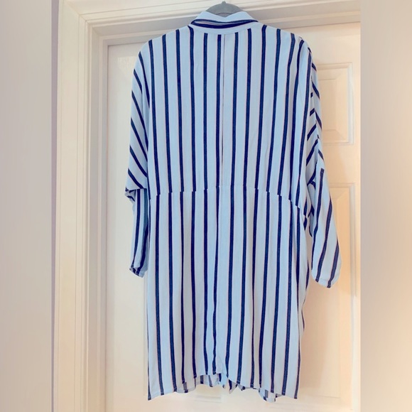 TOPSHOP Striped Button Down Shirt Mini 👗 Dress - Picture 7 of 8